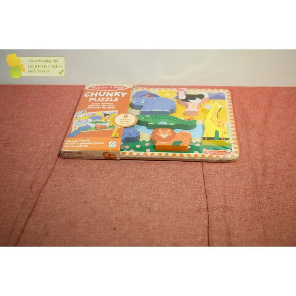 Melissa & Doug Safari Animals Chunky Puzzle 8pc